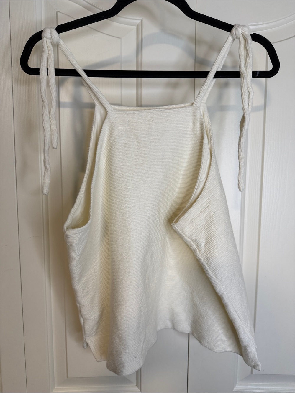 Madewell Cream Tie-Shoulder Textured Tank Top - Picture 5 of 5